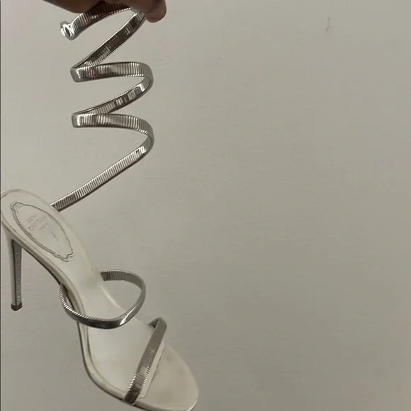 Rene Caovilla Silver Spiral Heels - Picture 5 of 9